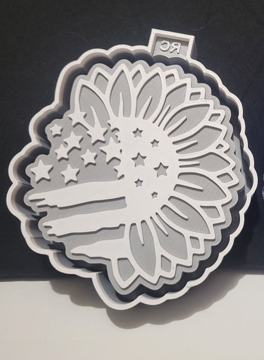American flag into Sunflower