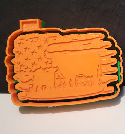 Star Spangled Cow w/calf