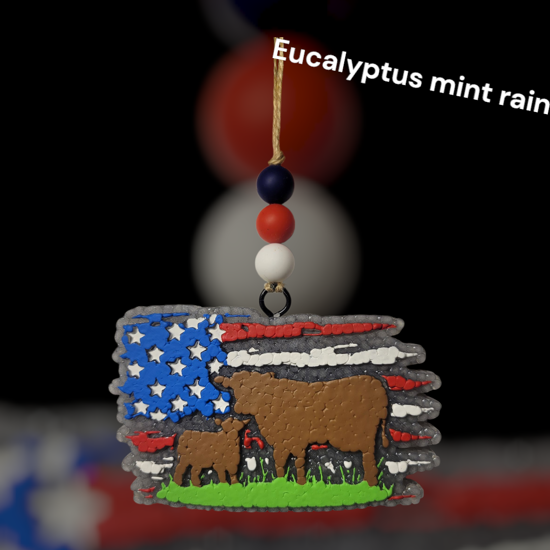 Patriotic Cow Calf Pair